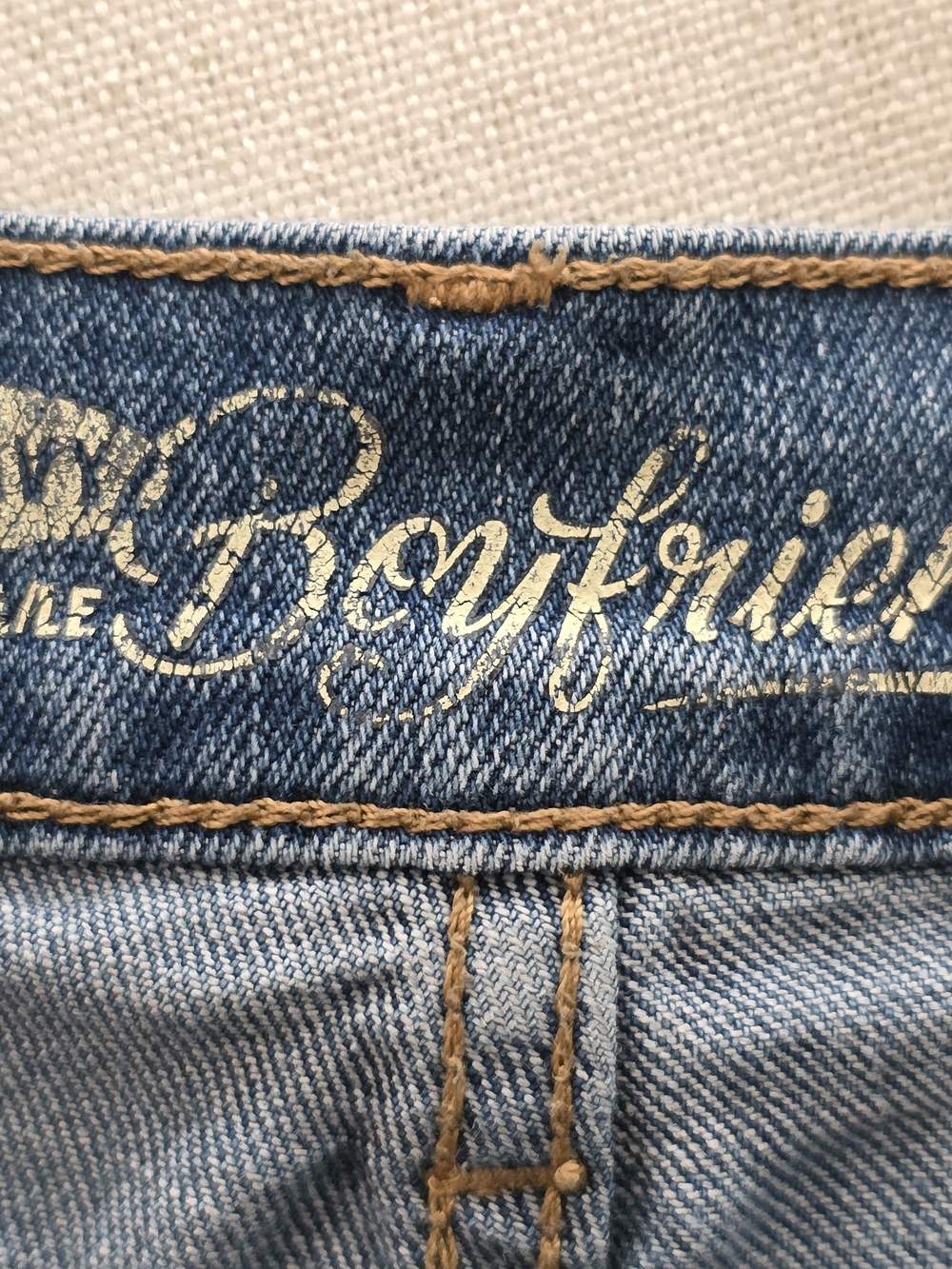 Old Navy Blue Distressed Boyfriend Jeans  Denim Shorts‎ Vintage Mid Rise Size 8 - Picture 8 of 12